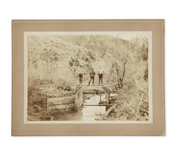 (CALIFORNIA.) Group of gold-mining and lumbering photographs from Siskiyou County.